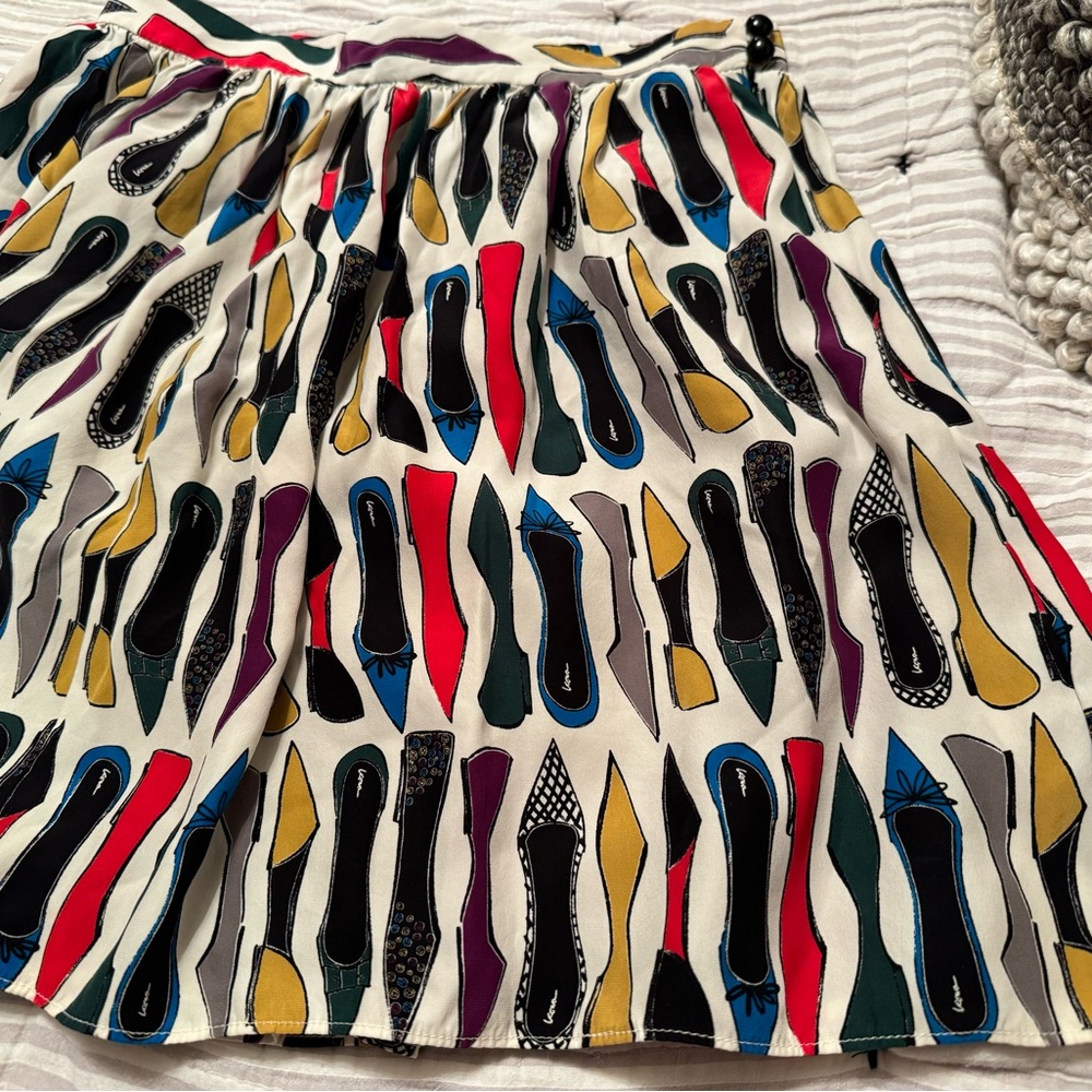 Leona by Lauren  Leonard Skirt Sz. 4 shoe print Pleated A line Skirt.